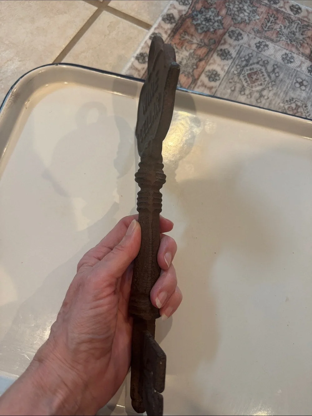 Key Wine Cellar Iron Decorative Wall Key - Rustic Brown Home Wall Decor